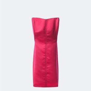 Zara pink satin effect mini dress